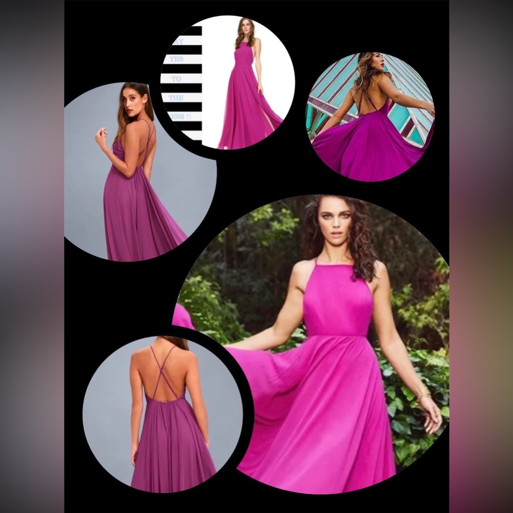 Magenta maxi dress 100% polyester